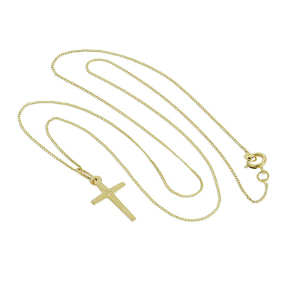 Collier avec pendentif croix en or mixte 9 carats, taille diamant, 40 à 50 cm