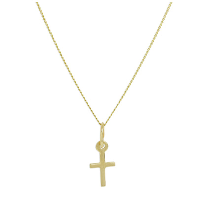 Collier pendentif croix minuscule en or 9 carats de 40 à 50 cm
