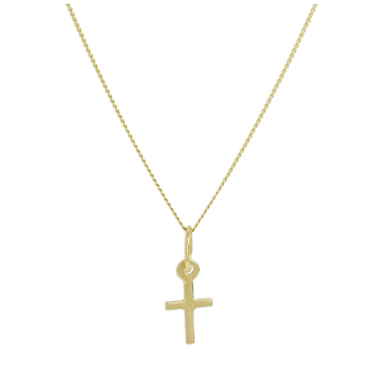 Collier pendentif croix minuscule en or 9 carats de 40 à 50 cm