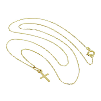 Collier pendentif croix minuscule en or 9 carats de 40 à 50 cm