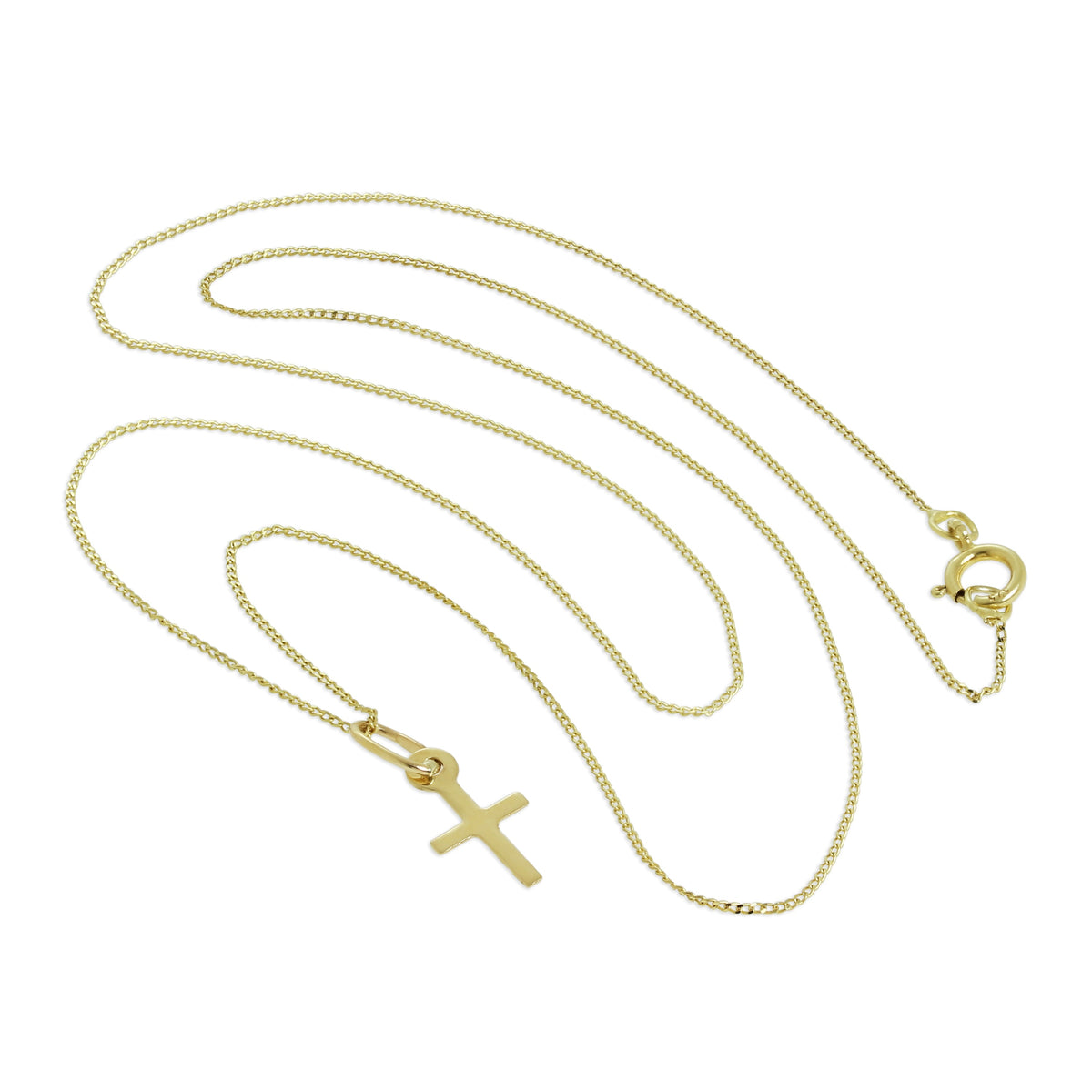 Collier pendentif croix minuscule en or 9 carats de 40 à 50 cm