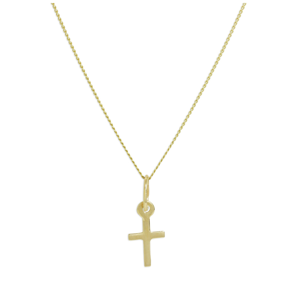 Collier pendentif croix minuscule en or 9 carats de 40 à 50 cm