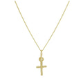 Collier pendentif croix minuscule en or 9 carats de 40 à 50 cm