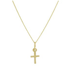 Collier pendentif croix minuscule en or 9 carats de 40 à 50 cm