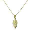 Pendentif main de Fatima en or 9 carats sur chaîne de 40 à 50 cm