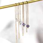 Boucles d'oreilles à chaîne en or 9 carats avec cristal CZ