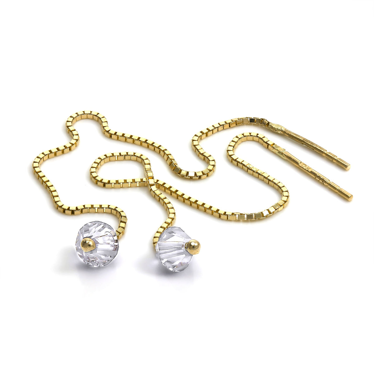 Boucles d'oreilles à chaîne en or 9 carats avec cristal CZ