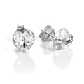 Boucles d'oreilles à tige en argent sterling et cristal CZ transparent en forme de cœur