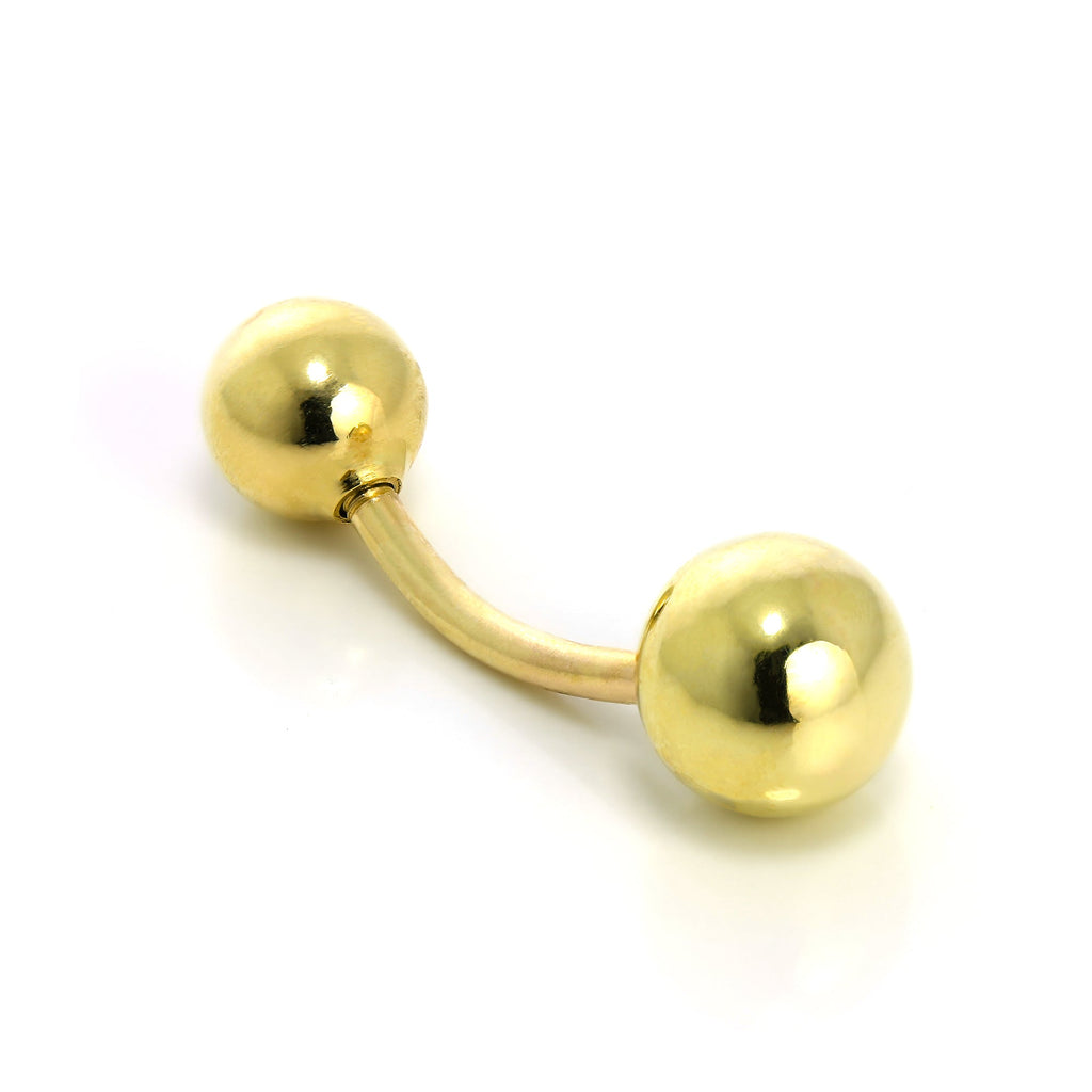 Piercing de nombril en or 9 carats avec boule de 6 mm