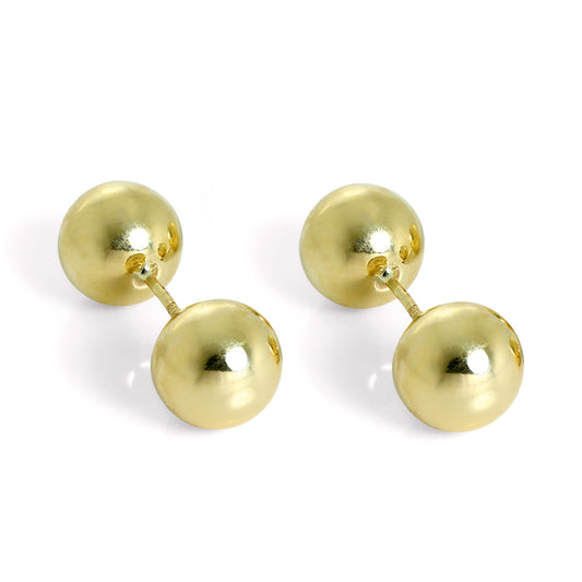 Boucles d'oreilles à tige double face en or 9 carats avec boule de 8 mm