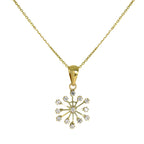 Ensemble pendentif et boucles d'oreilles à tige en or 9 carats et cristal CZ en forme de flocon de neige