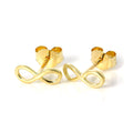 Boucles d'oreilles à tige en or 9 carats avec boucle infinie