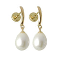 Boucles d'oreilles à vis en or 9 carats et perles d'eau douce