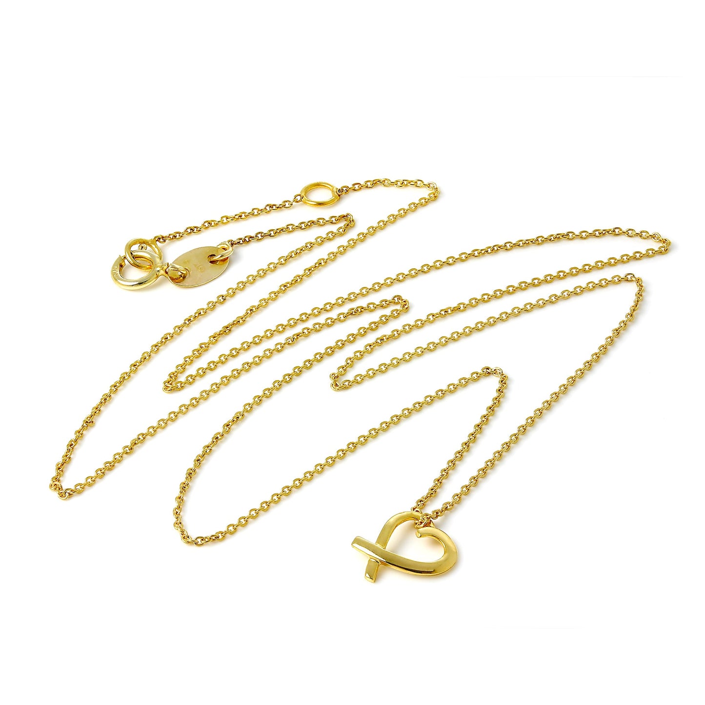 Collier avec pendentif cœur ouvert en or 9 carats de 40 cm