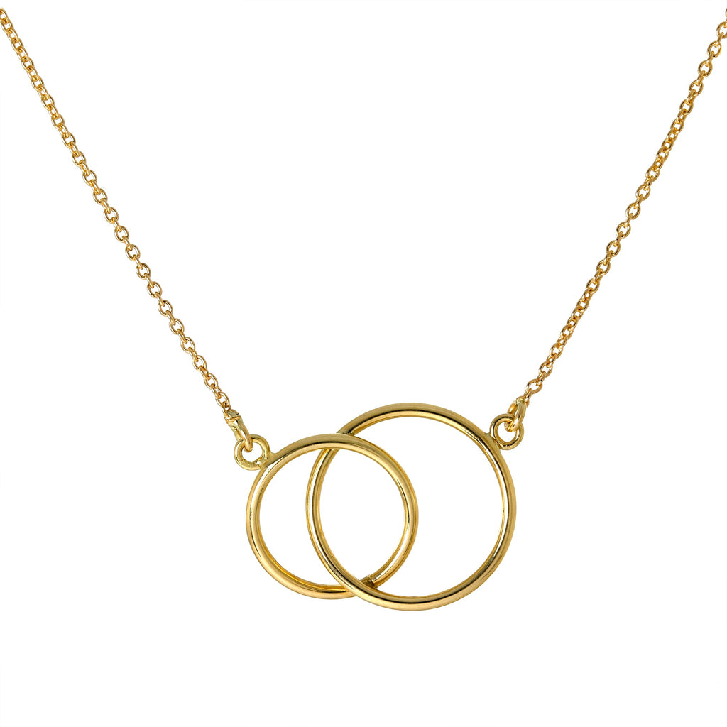 Collier avec pendentif créoles entrelacées en or 9 carats de 40 cm