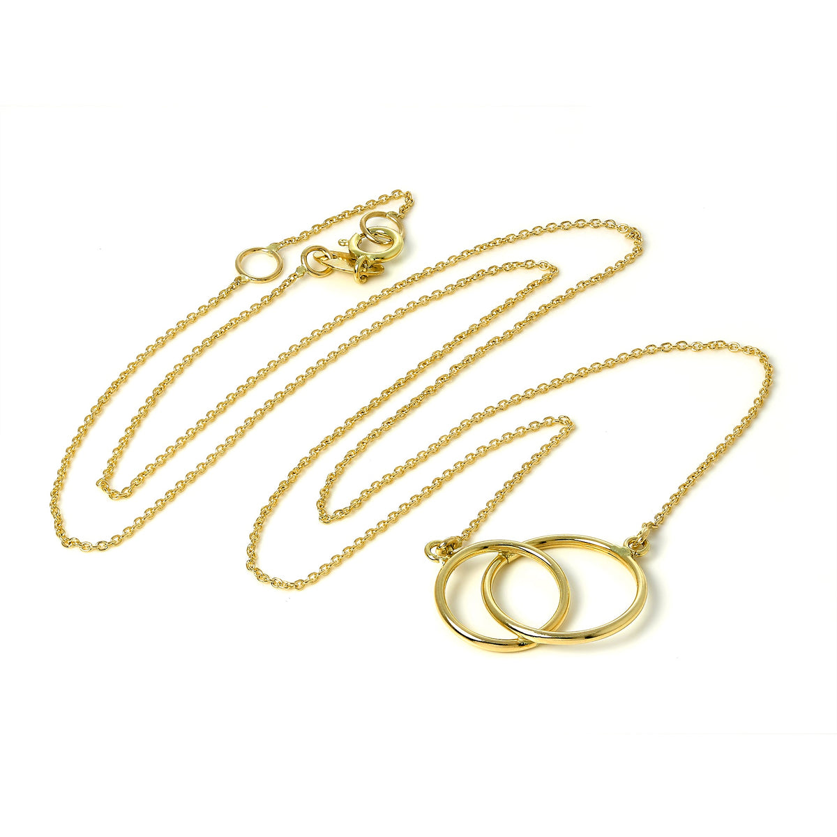 Collier avec pendentif créoles entrelacées en or 9 carats de 40 cm
