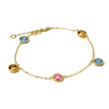 Bracelet chaîne en or 9 carats de 18 cm avec cristaux CZ