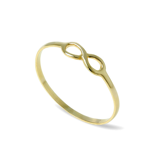 Bague empilable en or 9 carats avec boucle infinie, tailles I à T