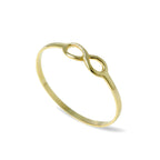 Bague empilable en or 9 carats avec boucle infinie, tailles 48 à 62