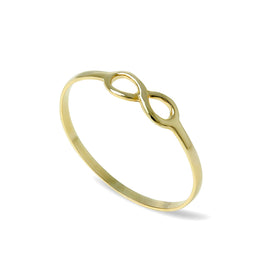 Bague empilable en or 9 carats avec boucle infinie, tailles 48 à 62