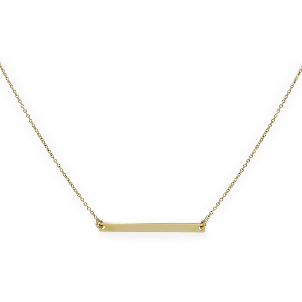 Collier avec plaque d'identification fine en or 9 carats