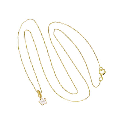 Collier avec pendentif étoile en or 9 carats et petit cristal CZ, 40 à 50 cm