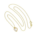 Collier pendentif cœur en or 9 carats et cristal CZ transparent, 40 à 50 cm