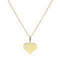 Collier pendentif cœur gravable en or 9 carats de 40 à 50 cm