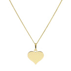 Collier pendentif cœur gravable en or 9 carats de 40 à 50 cm