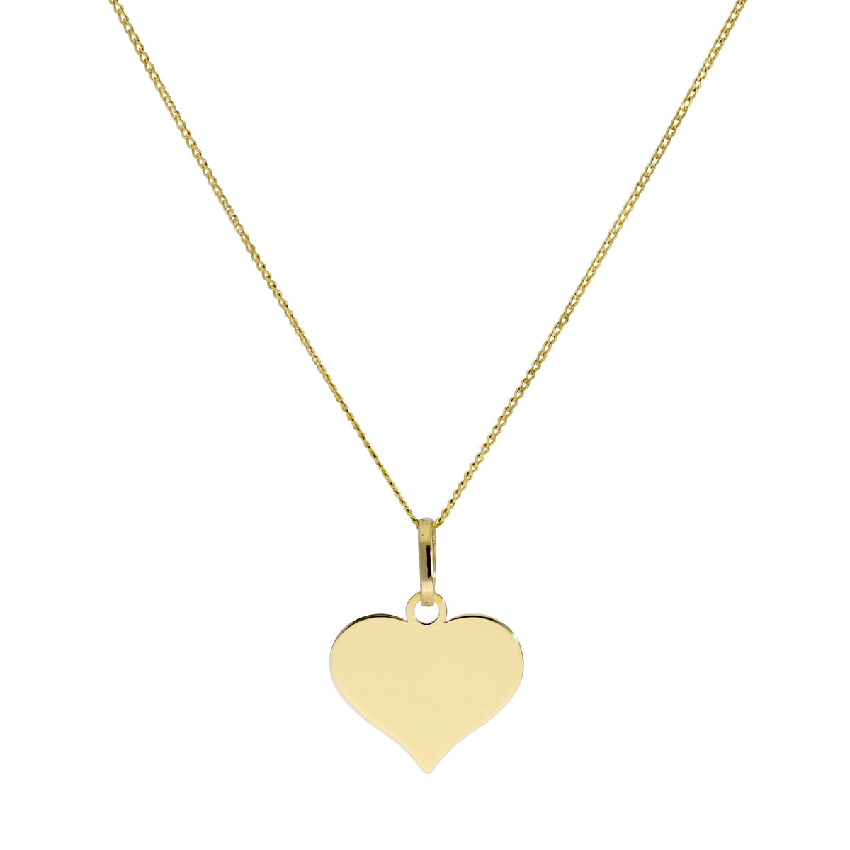 Collier pendentif cœur gravable en or 9 carats de 40 à 50 cm