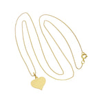 Collier pendentif cœur gravable en or 9 carats de 40 à 50 cm