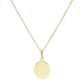 Collier pendentif ovale gravable en or 9 carats de 40 à 50 cm