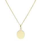 Collier pendentif ovale gravable en or 9 carats de 40 à 50 cm