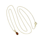 Collier pendentif ovale en or 9 carats et cristal CZ grenat de 40 à 50 cm