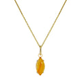 Collier pendentif ovale en or 9 carats et topaze CZ, 40 à 50 cm