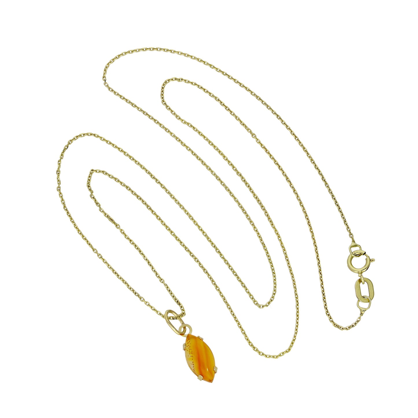 Collier pendentif ovale en or 9 carats et topaze CZ, 40 à 50 cm