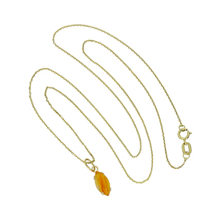Collier pendentif ovale en or 9 carats et topaze CZ, 40 à 50 cm