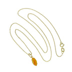 Collier pendentif ovale en or 9 carats et topaze CZ, 40 à 50 cm