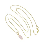 Collier pendentif ovale en or 9 carats et quartz rose CZ, 40 à 50 cm