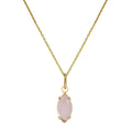 Collier pendentif ovale en or 9 carats et quartz rose CZ, 40 à 50 cm
