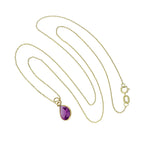 Collier avec pendentif en forme de larme en or 9 carats et améthyste CZ, 40 à 50 cm