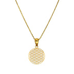 Collier avec pendentif étoile fleur de vie en or 9 carats, 40 à 50 cm