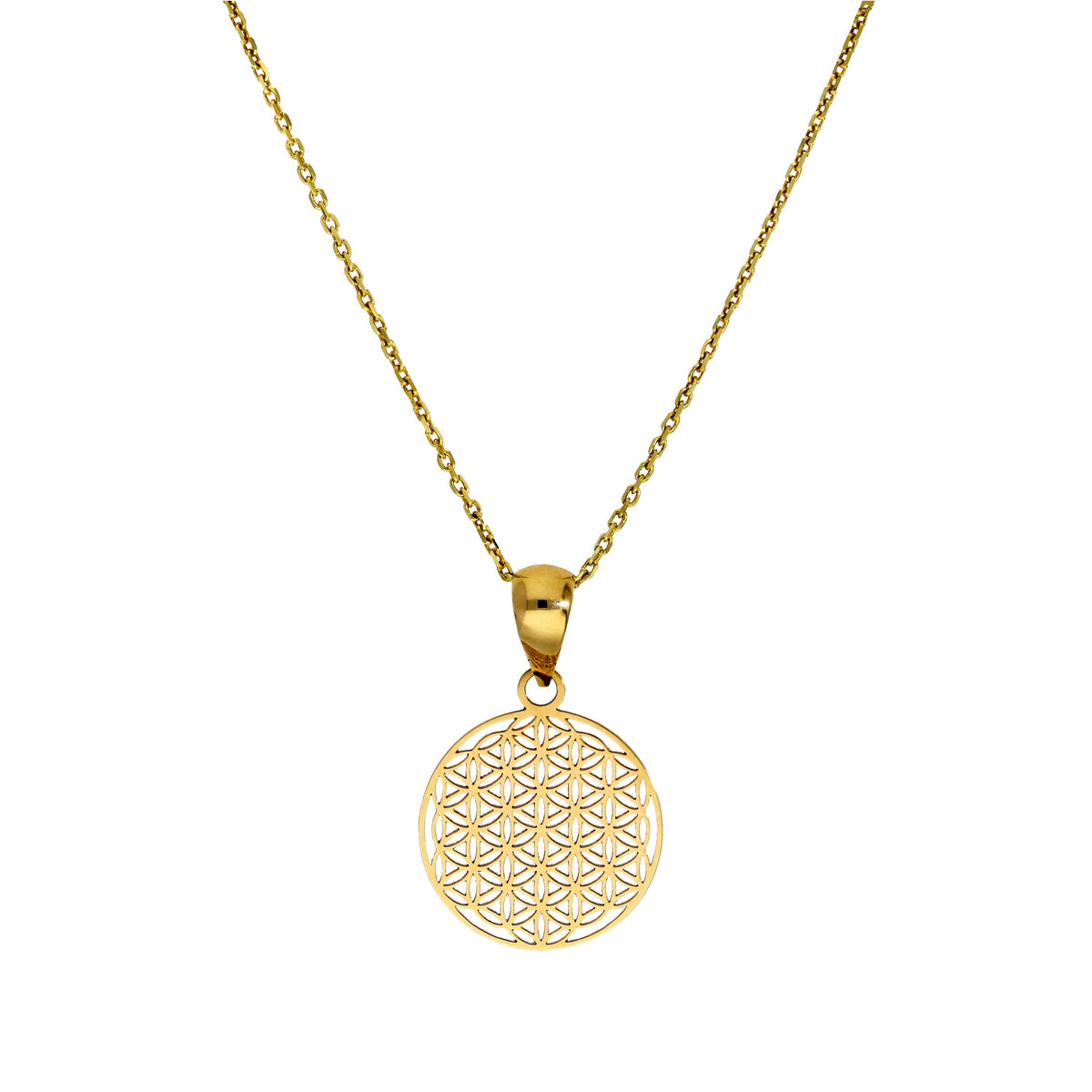 Collier avec pendentif étoile fleur de vie en or 9 carats, 40 à 50 cm