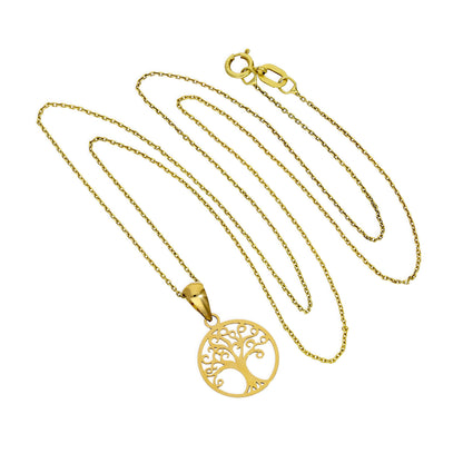 Collier pendentif arbre de vie en or 9 carats de 40 à 50 cm