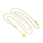 Collier pendentif goutte en or 9 carats en forme de cœur, 40 à 50 cm
