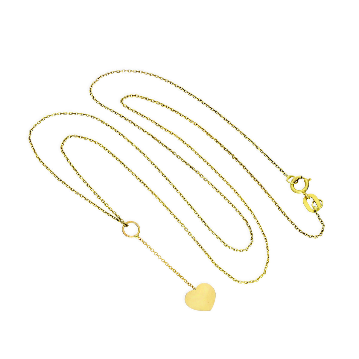 Collier pendentif goutte en or 9 carats en forme de cœur, 40 à 50 cm
