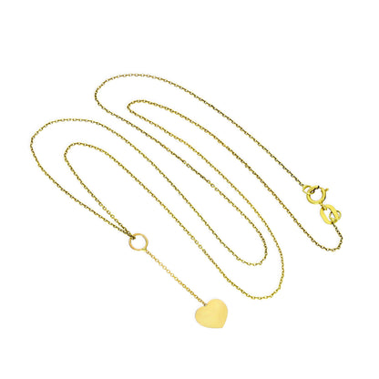 Collier pendentif goutte en or 9 carats en forme de cœur, 40 à 50 cm