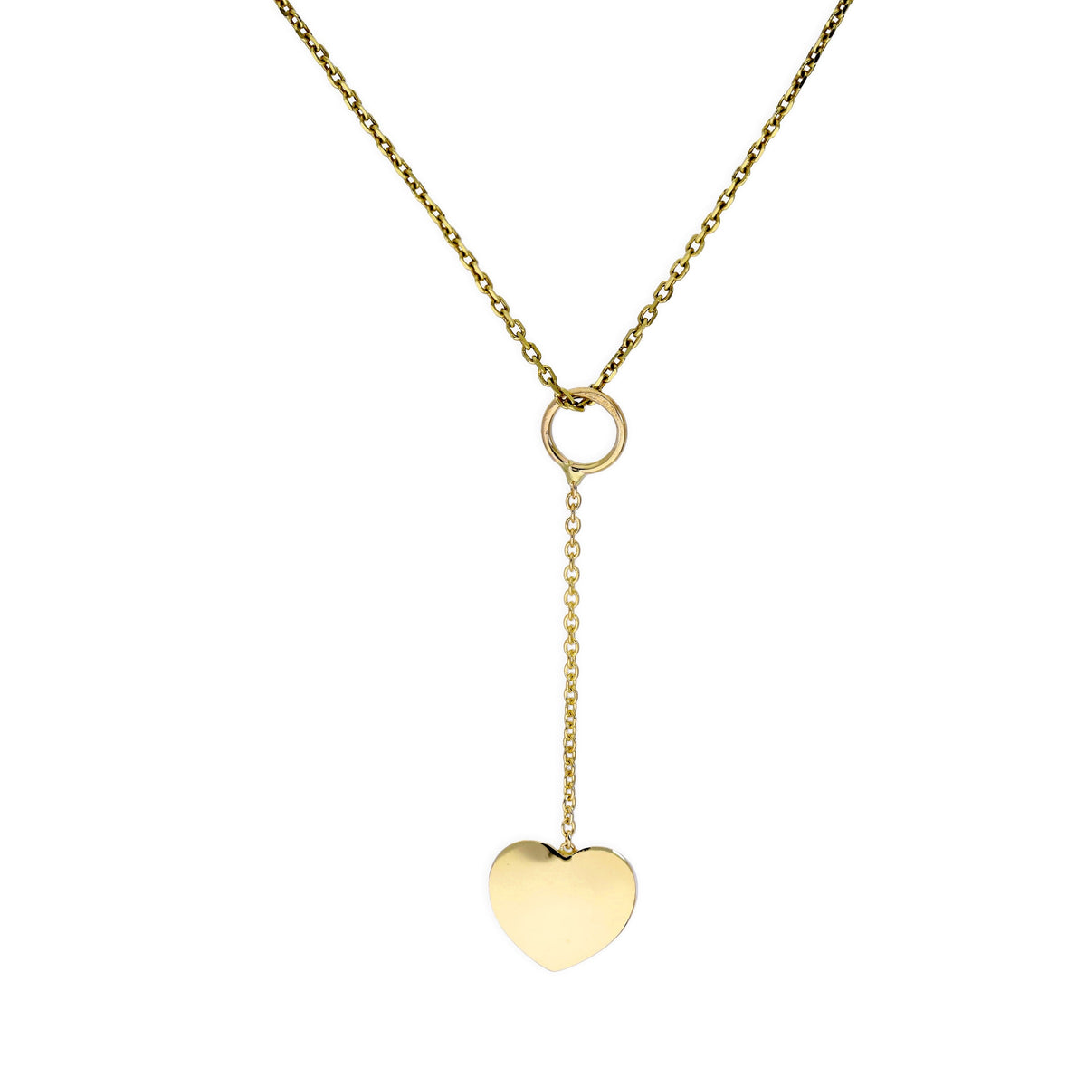 Collier pendentif goutte en or 9 carats en forme de cœur, 40 à 50 cm