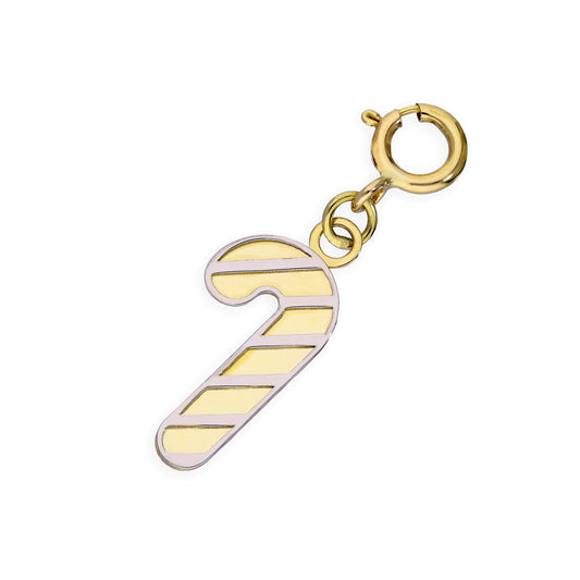 Breloque à clip en or 9 carats en forme de canne à sucre
