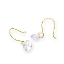 Boucles d'oreilles pendantes en or 9 carats et cristal CZ transparent